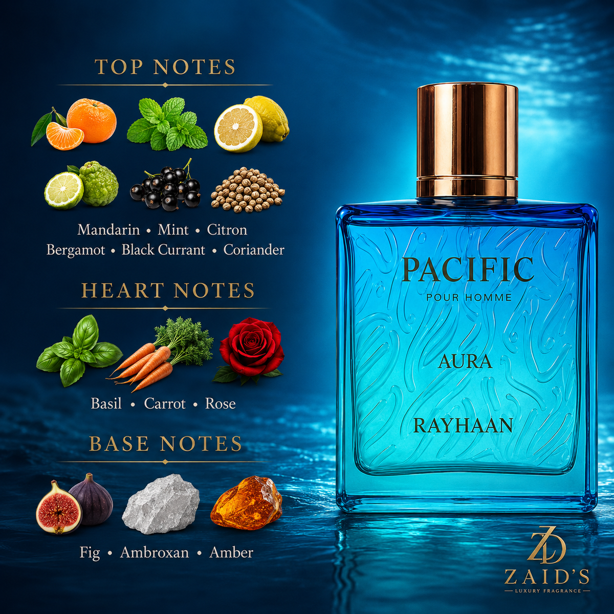 Rayhaan Pacific Aura for Men EDP – 100 ml
