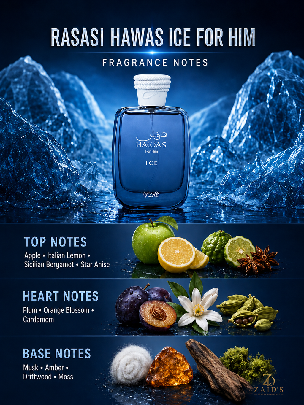 Rasasi Hawas Ice for Him EDP – 100 ml