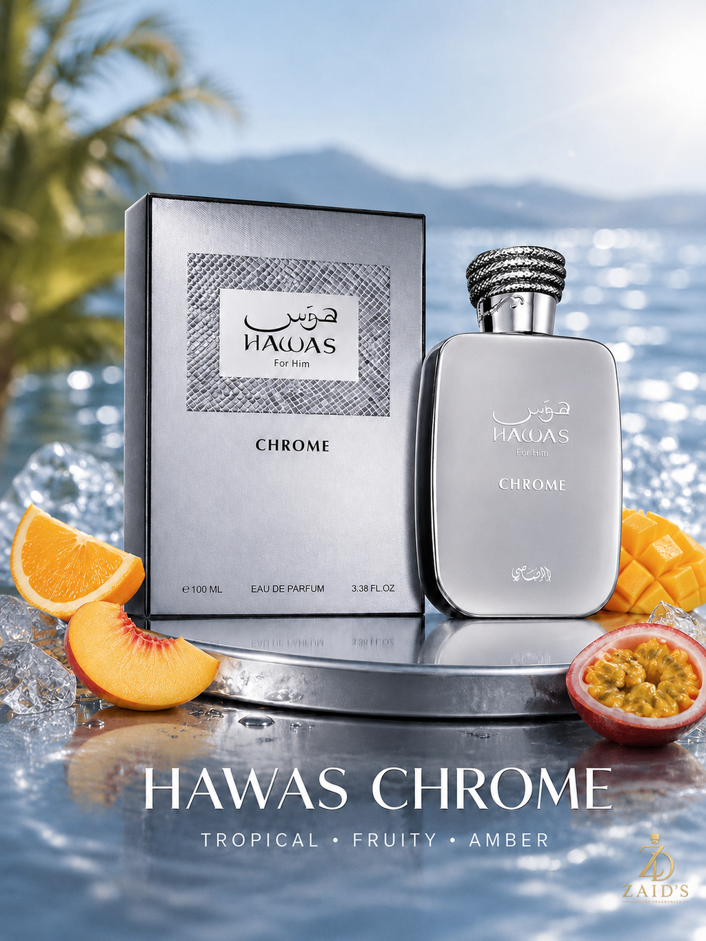 Rasasi Hawas Chrome for Him EDP – 100 ml