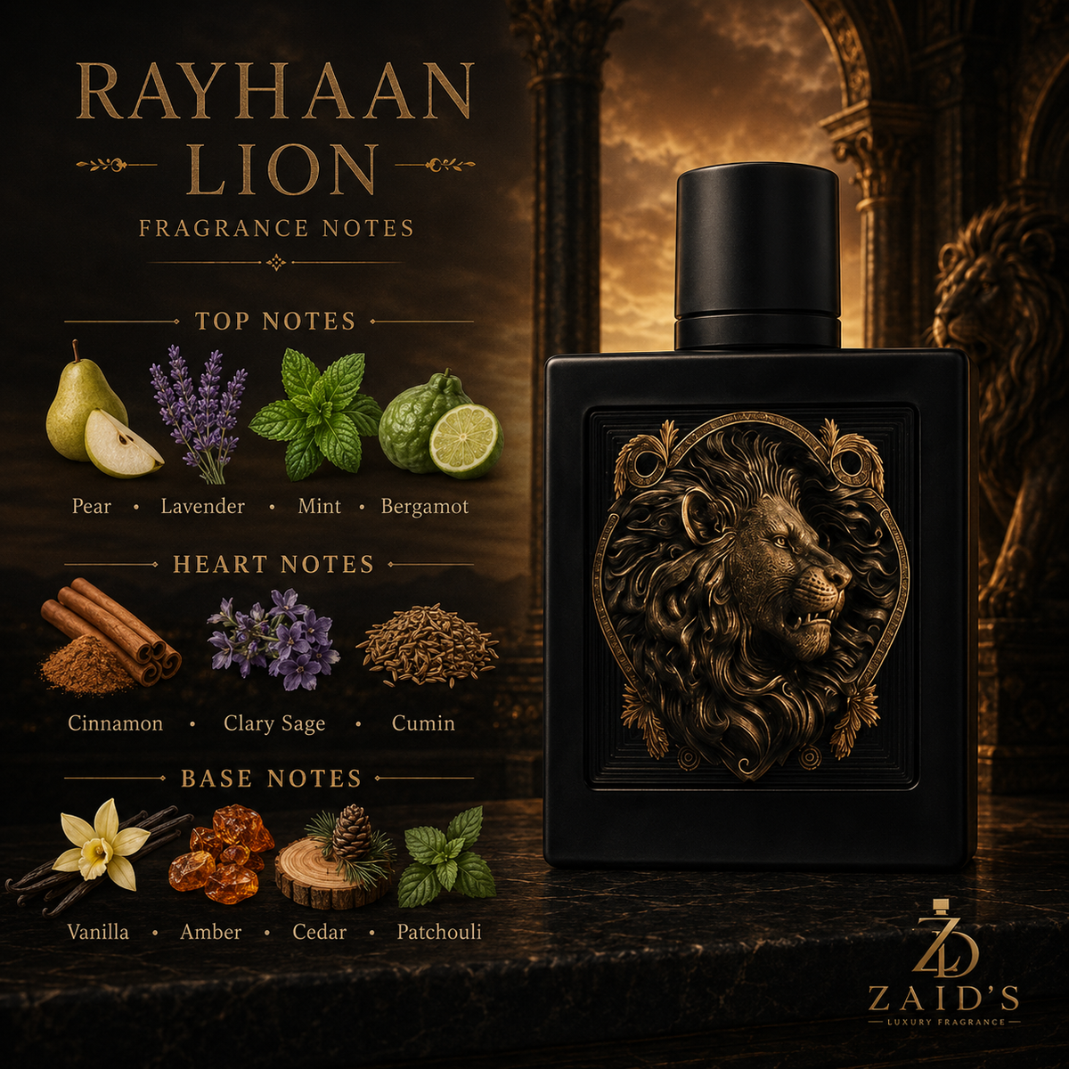 Rayhaan Lion for Men EDP – 100 ml