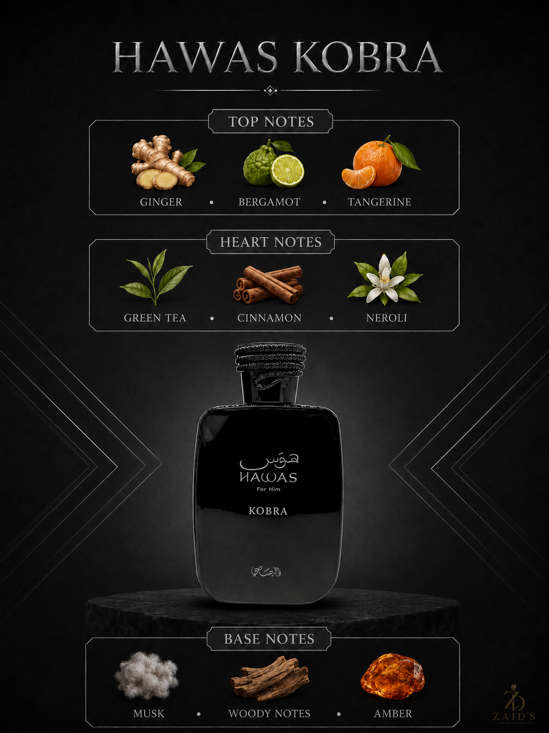 Rasasi Hawas Kobra for Him EDP – 100 ml