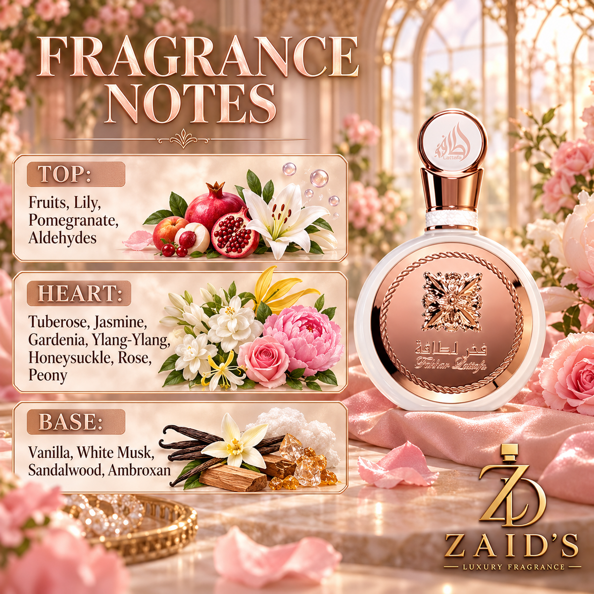 Lattafa Fakhar Rose Eau de Parfum 3.4 oz / 100 ml