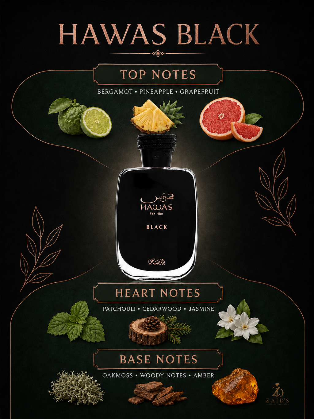 Rasasi Hawas Black for Him EDP – 100 ml