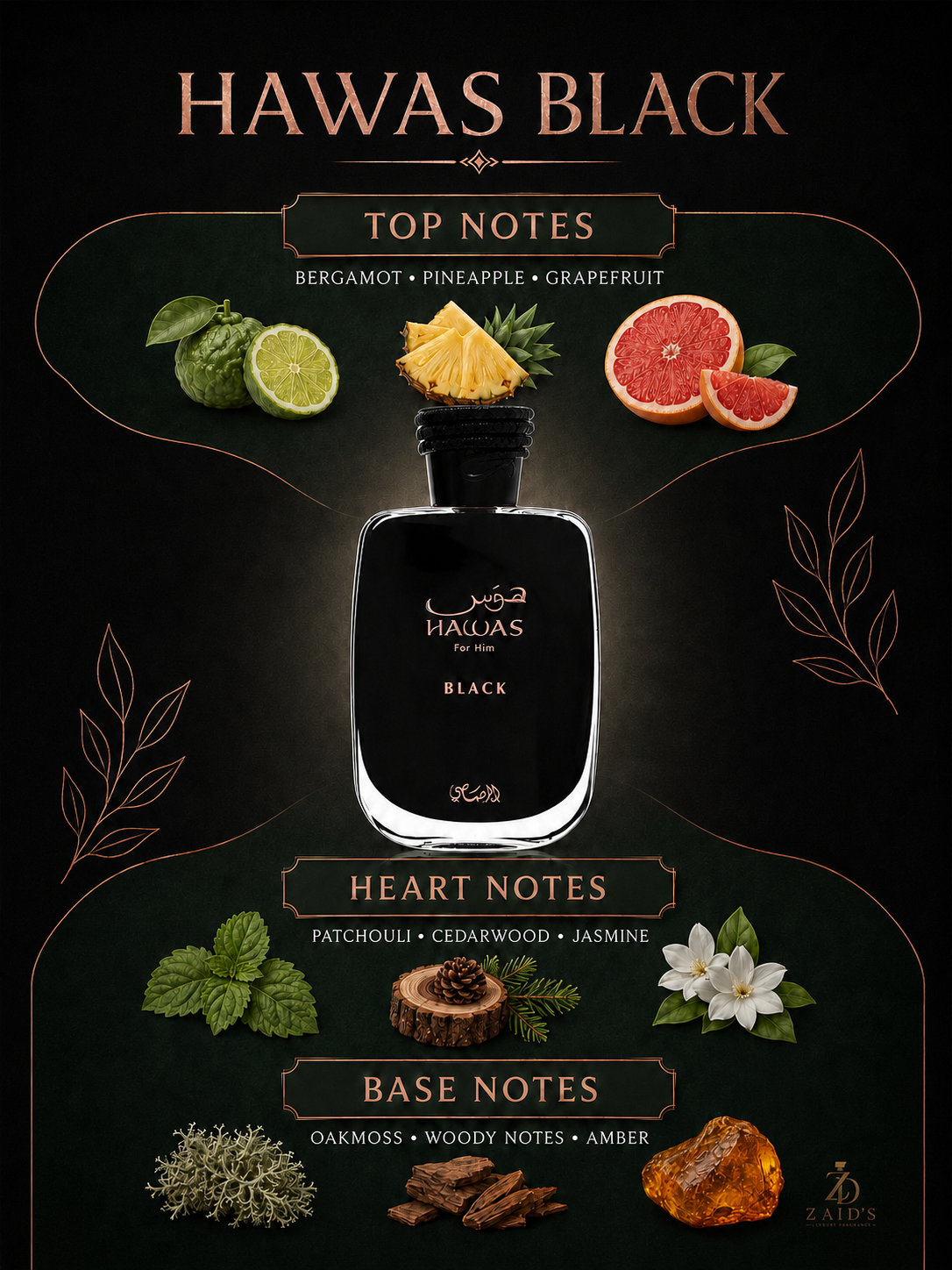 Rasasi Hawas Black for Him EDP – 100 ml