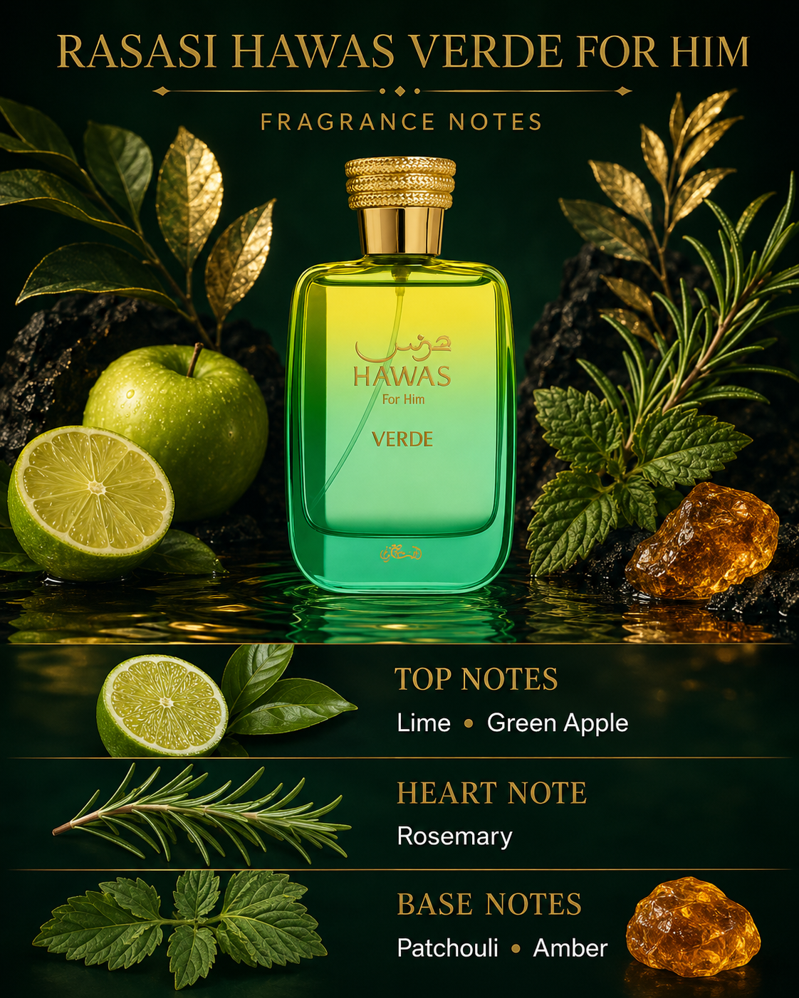 Rasasi Hawas Verde for Him EDP – 100 ml