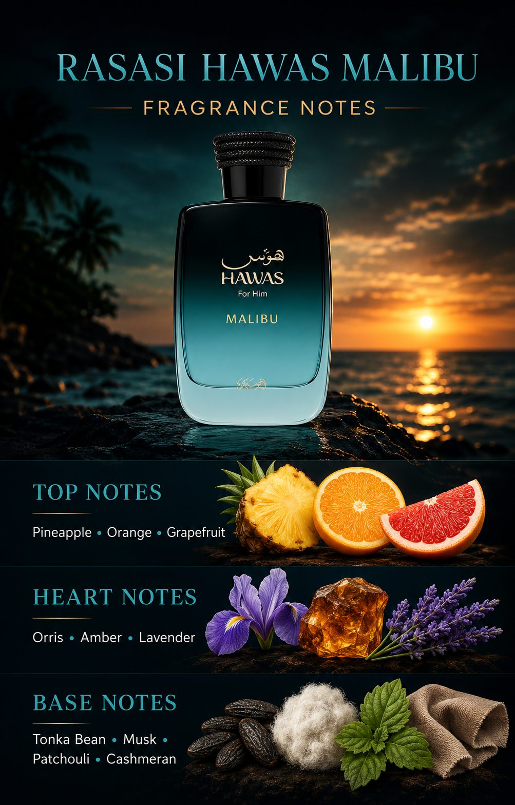 Rasasi Hawas Malibu for Him EDP – 100 ml
