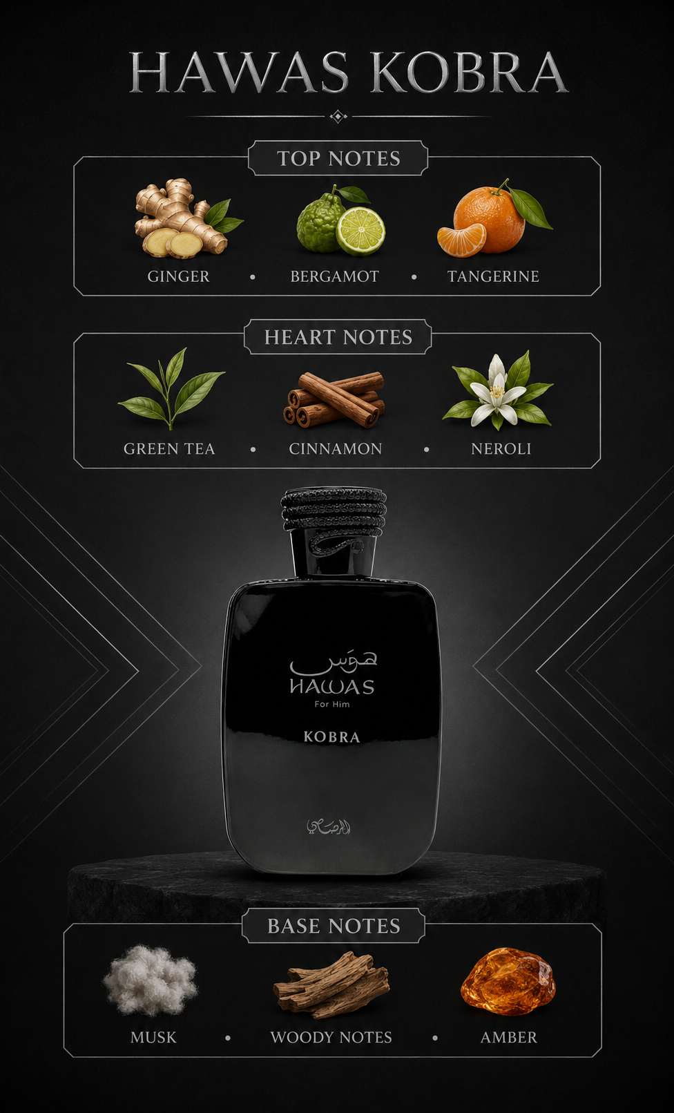 Rasasi Hawas Kobra for Him EDP – 100 ml