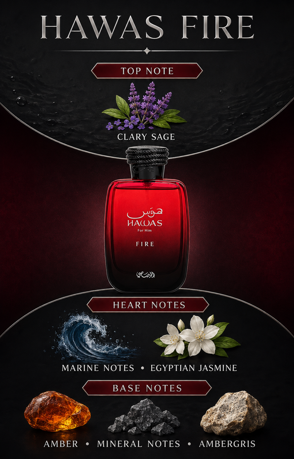 Rasasi Hawas Fire for Him EDP – 100 ml