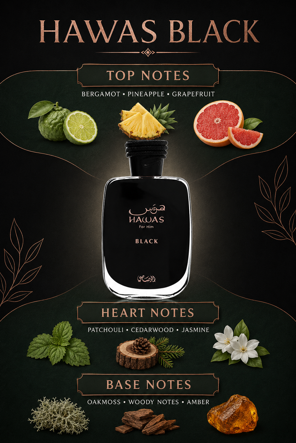 Rasasi Hawas Black for Him EDP – 100 ml